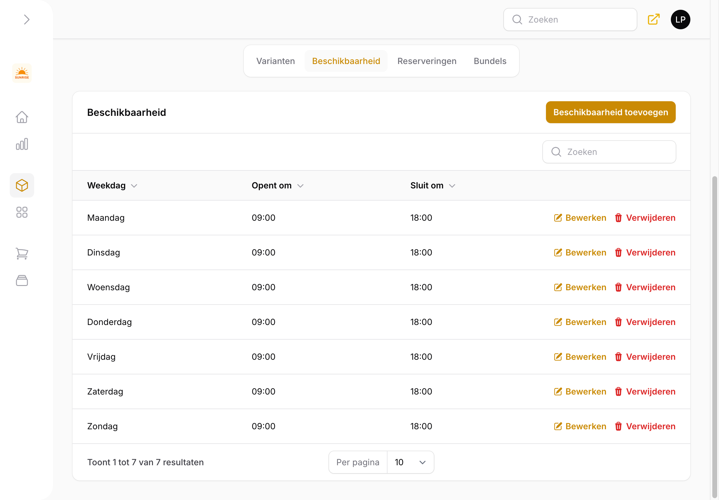 Availabilities